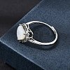 Brass Micro Pave Cubic Zirconia Finger Rings CU-CBA260E-04P-3