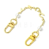 Brass & Shell Pearl Word LUCKY Link Bag Extender Chains FIND-JF00149-02-2