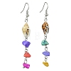 Natural & Synthetic Gemstone Chip Dangle Earrings EJEW-JE05577-4