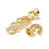 Rack Plating Brass Micro Pave Clear Cubic Zirconia Fold Over Clasps KK-E034-50G-3