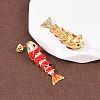 Fish Brass Micro Pave Cubic Zirconia Dangle Stud Earrings EJEW-C174-05G-04-3