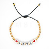 Love Word Acrylic Cube Braided Bead Bracelets EG4243-6