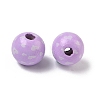 Valentine's Day Spray Painted & Printed Wood European Beads WOOD-L023-03F-2