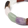 Natural Mixed Stone Bead Stretch Bracelets for Women Men BJEW-C097-02A-16-3