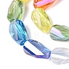 Electroplate Transparent Glass Beads Strands EGLA-N022-10B-C01-3