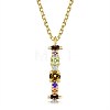 Brass Micro Pave Cubic Zirconia Pendant Necklaces NJEW-BB67040-I-1