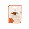 Natural Carnelian Macrame Pouch Braided Bead Bracelet FIND-PW0023-01B-1