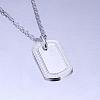 Simple Silver Color Plated Brass Rectangle Tag Pendant Necklaces For Men NJEW-BB12878-4