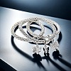 3Pcs Alloy Rhinestone Charm Bangle Set FS-WG4938A-14-1