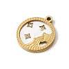 12 Constellations 304 Stainless Steel & Natural Shell & Rhinestone Pendants SA-CBAA9A2-06G-04-2