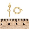 Brass Micro Pave Clear Cubic Zirconia Toggle Clasps KK-K391-14G-4