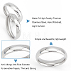 14Pcs 7 Size 304 Stainless Steel Simple Plain Band Finger Ring for Women RJEW-DC0001-02-4