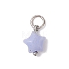 10Pcs 5 Styles Natural White Jade & Rose Quartz & Lepidolite & Green Aventurine & Synthetic Blue Lace Agate Star Charms PALLOY-JF04533-4