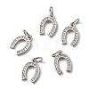 CZ Brass Micro Pave Cubic Zirconia Horse Shoe Charms LS-ZIRC-L018-13P-1