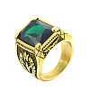 316L Stainless Steel & Cubic Zirconia Men's Vintage Carved Finger Rings FS-WG82D33-40-1