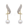 Alloy Crystal Rhinestone Dangle Stud Earrings FS-WG37841-01-5