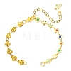 304 Stainless Steel Butterfly & Brass Enamel Colorful Flower Bracelet Making AJEW-JB01621-1
