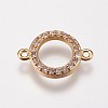 Brass Micro Pave Cubic Zirconia Links KK-I614-018G-1
