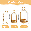 Iron with Glass Shade Candle Holders AJEW-WH0609-968-2