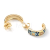 Semicircular Brass Enamel Half Hoop Earrings EJEW-L234-039G-2