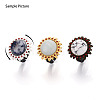 Adjustable Flower Alloy & Iron Rhinestone Bezel Cup Ring Base with Rotatable Tray MAK-T012-09S-5