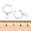Round Brass Micro Pave Clear Cubic Zirconia Cuff Earrings EJEW-Z164-02P-5