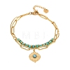 Bohemian 304 Stainless Steel Chain & Natural & Synthetic Gemstone Beads Double Layers Bracelets BJEW-C150-01B-G-2