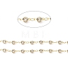 Handmade Brass Glass Rhinestone Beaded Chains CHC-M024-29G-2