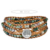 Natural Indian Agate Beads Wrap Bracelets WG093E5-01-5