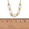 Natural Cultured Freshwater Pearl Rice Beaded Necklaces with Brass Round Snake Chains NJEW-JN06399-4