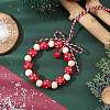 Wreath Wood Beads Pendant Decorations HJEW-TA00302-2