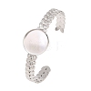 304 Stainless Steel Leaf Cuff Bangle Making STAS-F366-10C-P-1