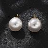 Brass ABS Imitation Pearl Stud Earrings EJEW-B132-01C-G-2