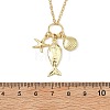 Ocean Brass Fish Shell Shape Starfish Pendant Cable Chain Necklaces for Women NJEW-JN06232-4