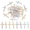 40Pcs 4 Colors Religion Alloy Crystal Rhinestone Connector Charms FIND-PH0038-10-1