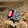 316L Stainless Steel & Cubic Zirconia Men's Vintage Carved Finger Rings FS-WG82D33-04-1