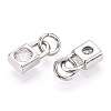 Brass Micro Pave Clear Cubic Zirconia Charms KK-E068-VB225-2