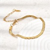 304 Stainless Steel Snake Chains Bracelets for Women BJEW-P395-02G-06-3