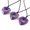 Natural Amethyst Pendant Necklaces NJEW-K268-01B-1