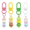 5Pcs Rabbit Resin Pendant Decorations HJEW-YW00193-01-2
