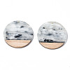 Transparent Resin & Walnut Wood Pendants RESI-T035-25-A01-2