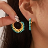 Synthetic Turquoise Stud Earrings PW-WGEDC02-03-2