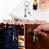 1Pc Gemstone Chip with 201 Stainless Steel Charm Keychains KEYC-CO0001-01A-7