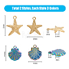 24Pcs 6 Style 304 Stainless Steel Pendants STAS-DC0013-18-2