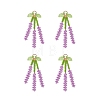 Glass Seed Beaded Lavender Pendants PALLOY-MZ01198-1