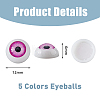 DICOSMETIC 100Pcs 5 Colors Plastic Craft Hollow Eyeballs DIY-DC0002-53-2
