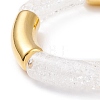 Acrylic & CCB Plastic Curved Tube Chunky Stretch Bracelet for Women BJEW-JB08139-01-4
