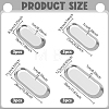 12Pcs 4 Sizes 201 Stainless Steel Oval Jewelry Plate ODIS-WA0001-34B-2