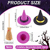 12Pcs 2 Colors Polyester Witch Hats AJEW-CP0005-50-2