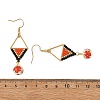304 Stainless Steel with Cylinder Seed Beads Dangle Earrings EJEW-MZ00810-02-5